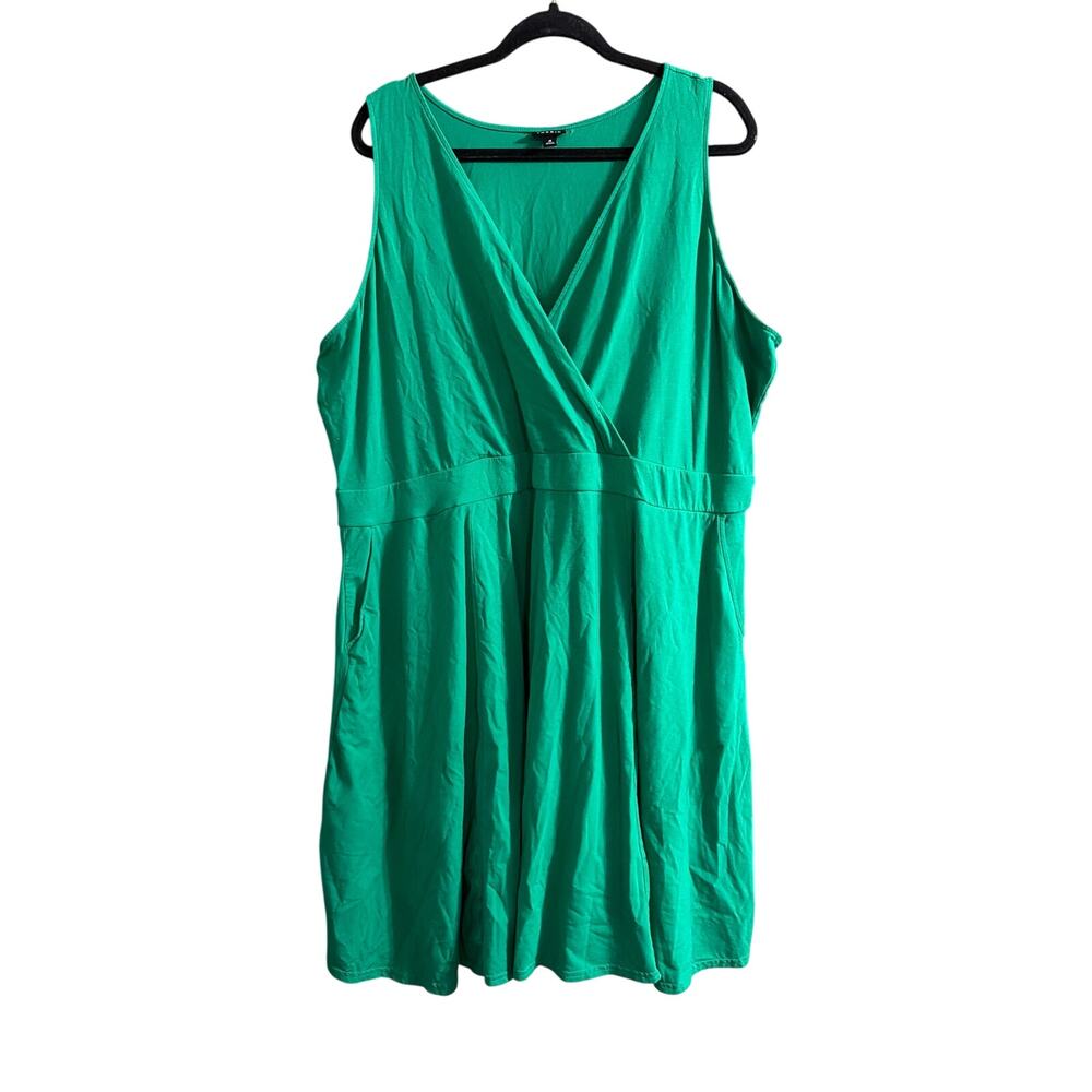 Torrid Women's Plus Size Green V-Neck Sleeveless Dress Short Size 4 4X